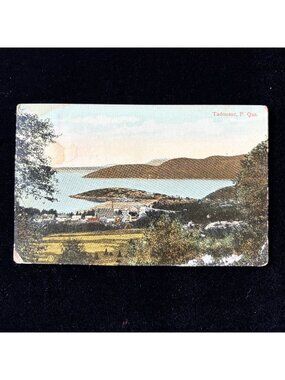 Antique Postcard 1911 Father Death Tadousac Quebec Canada Admiral Stamp to NH